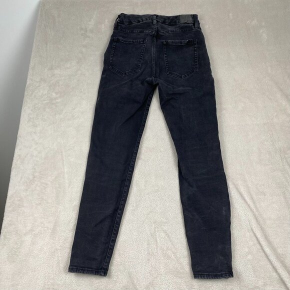 Aeropostale Women's Jeans Size 8 Regular High Rise Curvy Jegging Black Denim - Picture 9 of 10